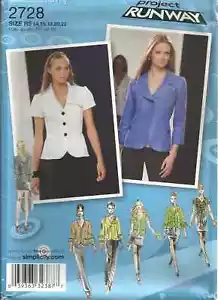 SIMPLICITY 2728 MISSES' 14-22 JACKE MIT KRAGEN & ÄRMEL VARIANTEN SCHNITTMUSTER - Bild 1 von 3