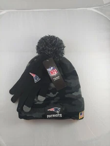 New England Patriots Salute to Service NFL Beanie Winter Hat And Gloves Camo New - Bild 1 von 6