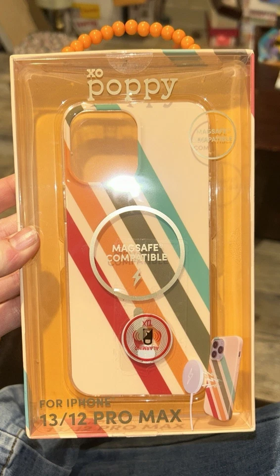 Funda duradera a rayas compatible con Magsafe XO Poppy iPhone 13/12 Pro Max Foto 1 de 1