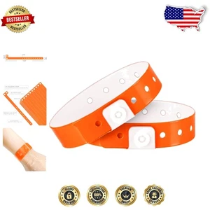 500 Neon Orange Wasserdichte Armbänder - Verstellbare Größe für Events & Festivals - Bild 1 von 8
