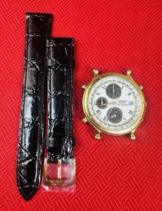 Seiko Age of Discovery Quartz 7T42-7A39 Chronograph Roman Dial Watch New Strap - Picture 1 of 13