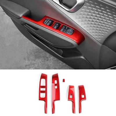 5 peças para 2020-2025 Kia Soul vermelho ABS interruptor de elevação de janela painel tampa acabamento Z - Imagem 1 de 4