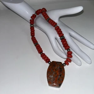 Necklace Sterling Spacers And Closure Stone Tests Amethyst Jadite 10" Boho - Picture 1 of 6