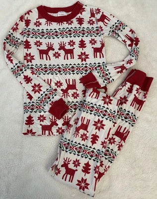 Hanna Andersson Christmas Dear Deer Reindeer Organic Cotton PJs 13 8 Boy Girl - Image 1 of 4
