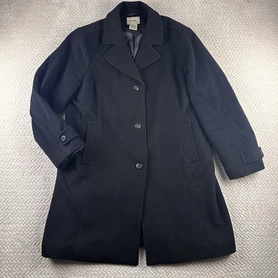 Gabardina vintage LL Bean para mujer 20Reg negra 100 % lana de cordero forrada pesada Foto 1 de 4