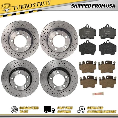 Kit de pastillas de rotores de freno delanteros traseros Brembo para Porsche Boxster Porsche 2000-2004 Foto 1 de 4