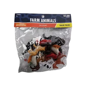 Bauernhof Tier Figuren Spielzeug Kunststoff Kinder Spielzeit 24 Teile Vorteilspack Neu - Bild 1 von 10