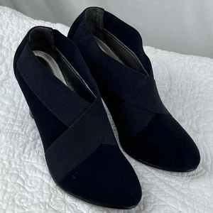 Coach Black Suede Heeled Slip On Heeled Booties - Women's Size 7.5 - Picture 1 of 10
