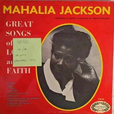 Mahalia Jackson Great Songs Of Love And Faith Vinyl Record VG/VG HM533 1962 Foto 1 de 2