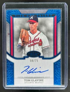 2024 Topps Tier One Tom Glavine Talent Auto Blue Foil #58/75 Braves - Picture 1 of 2