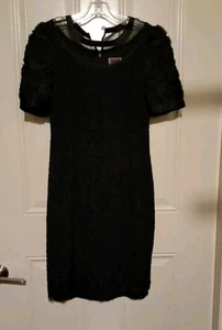 NUR By Shani Dress Size 8 Lace  Popcorn  Sleeves  Double Lined  - Picture 1 of 2