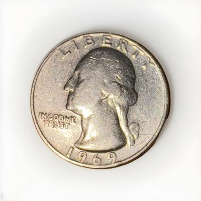 Rare 1969 No Mint Quarter Dollar Mint error from 1969 - Image 1 of 2