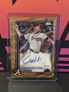 2025 Topps Chrome GRANT HOLMES Rookie Auto GOLD Wave #44/50 RA-GH RC - Picture 1 of 2