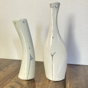 Torsos de porcelana Jude Jelfs niño y niña losa construidos jarrones de porcelana firmados - Imagen 1 de 12