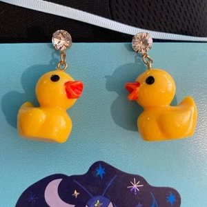 Pendientes pato amarillo kawaii lindos pendientes - Imagen 1 de 1
