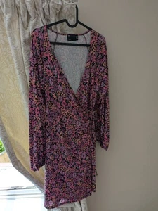 ASOS Maternity Wrap Dress Size 10 Floral Pink - Picture 1 of 2