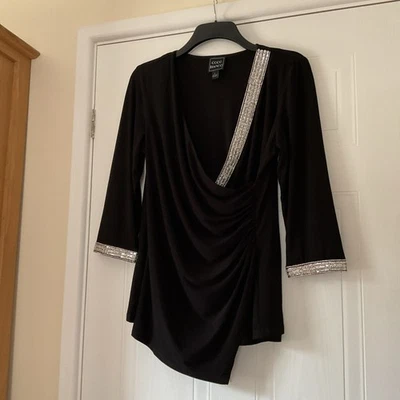 Coco Bianco Black With Silver Diamanté Trim Top L - Image 1 of 4