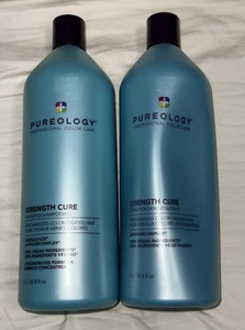 PUREOLOGY Strength Cure  Shampoo & Conditioner LITER SET-NEWEST PACKAGING - Picture 1 of 2