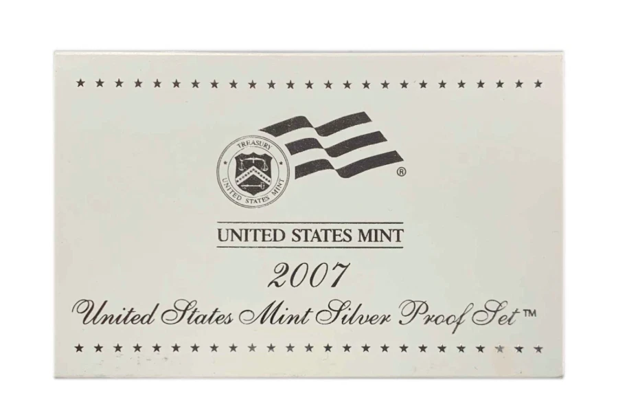 Juego de 10 monedas de plata sin circular con caja y certificado de autenticidad de Estados Unidos Mint 2007 Foto 1 de 4