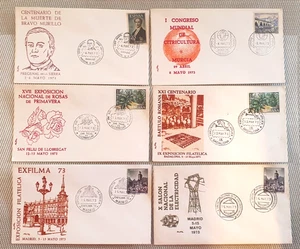 Spain, 1973 - 6 FDC,s ( Fregenal Sierra, Murcia, Badalona, San Feliu Llobregat) - Picture 1 of 7