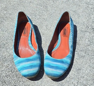 Zapatos Missoni Tessuto Ballet Tejidos Planos Azul Rayas (EUR 39.5) Para Mujer 9.5 Foto 1 de 4