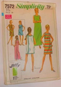 UC Vintage Simplicity Pattern #7572 Jiffy Wrap Around Dress 3 Lengths Miss Sz 8 - Picture 1 of 1