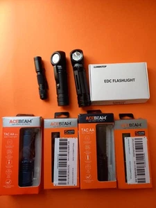 Lot 8 pocket Flashlights - ACEBEAM , Lumintop , Superfire - Picture 1 of 15