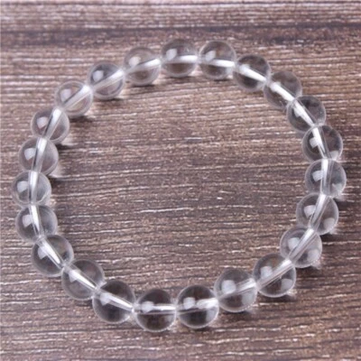 Bracelet de perles Cristal de roche, Quartz cristal, sur mesure homme, femme - Photo 1/2