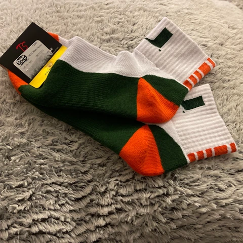 University Of Miami Stance Ladies Socks Hurricanes Green Grey Size 8-10.5 M Cover