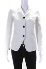 Rag & Bone Womens Three Button Notched Lapel Blazer Jacket White Cotton Size 00