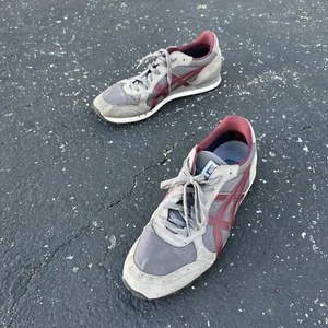 Onitsuka Tiger D943N grau weinrot burgund Wildleder Synthetik aktiv Fitnessstudio Turnschuhe 13 - Bild 1 von 24