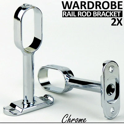 Soporte central de tubo de soporte estándar para 2 rieles de armario  Foto 1 de 4