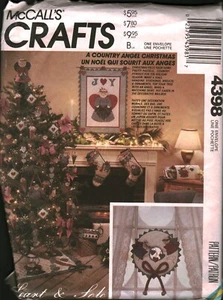 6664 McCalls Cucito Modello Ornamenti Natalizi Corona Calza Country Critters - Foto 1 di 2