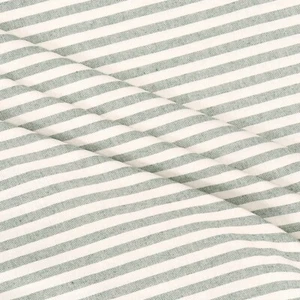 Cortinas lavables verdes de tela a rayas Oxford de doble ancho tapicería artesanal ciega - Imagen 1 de 6