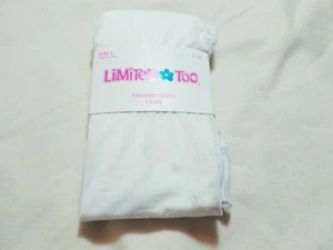 Limited Too Girls White Tights 2 Pair Size 7-10 - Picture 1 of 4