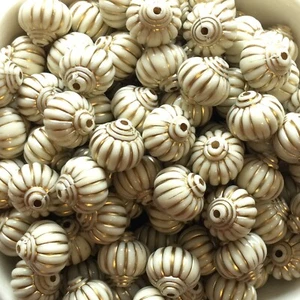 20 cuentas antiguas beige cuentas en forma de linterna de 14 mm cuentas gitanas para joyería hágalo usted mismo - Imagen 1 de 9