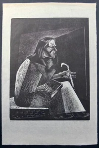 Stefan Hirsch 1936 Wood Engraving "The Pencil Seller" Signed and Numbered 8/50 - Picture 1 of 8