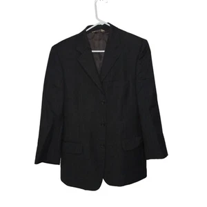 PRONTO UOMO HERREN WOLLE SCHWARZ NADELSTREIFEN 3 KNÖPFE Größe 36S Made in Italy - Bild 1 von 15