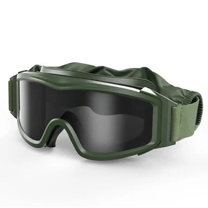 Airsoft Anti fog Goggles Adjustable Military Tactical Glasses with Interchang... - Picture 1 of 8