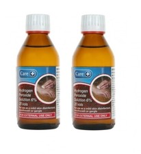 2x Care Hydrogen Peroxide Solution 6% 20 Vols 200ml