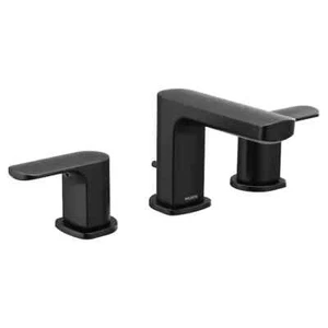 Moen Rizon MATTE BLACKTwo-Handle Widespread Low Arc Bathroom Faucet TRIM ONLY - Picture 1 of 1