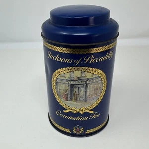 Jacksons of Piccadilly Coronation Tea EMPTY Collectable Tin Container Small Dent - Picture 1 of 7