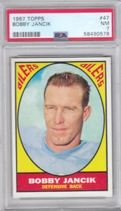 1967 Topps Football Oilers Bobby Jancik Card #47 - PSA 7 NM (0578) - Picture 1 of 1