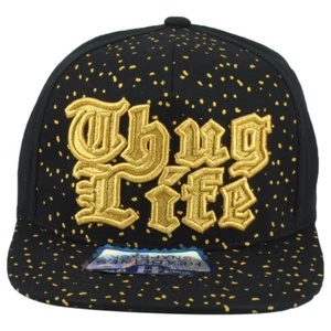 Wynn Headwear Thug Life Novelty Black Adults Men Flat Bill Snapback Hat Cap - Bild 1 von 4