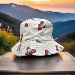 Three Cherry 🍒 Reversible & Black Bucket Hat Sz XL - Picture 1 of 5