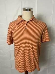 Herren Express gestreiftes Polo Kurzarm Hemd orange weiß Größe L - Bild 1 von 7