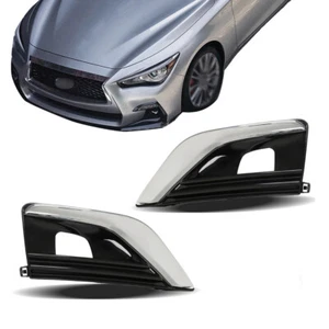 For Infiniti Q50 2018-2020 Fog Light Cover Front Left & Right Side Bezel Black - Picture 1 of 12