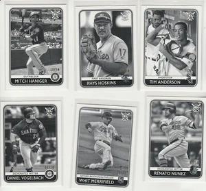 2020 TOPPS BIG LEAGUE BLACK & WHITE SERIAL #'D /50 LOT (6) DIFFERENT RHYS WHIT - Picture 1 of 2