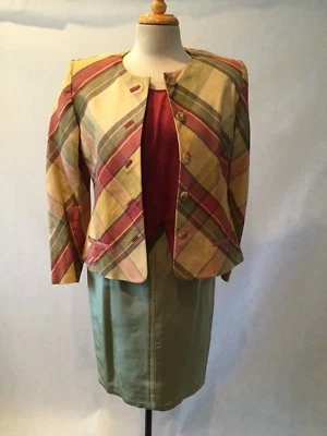 Vintage - Jacqueline Pérès Paris - 3 Piece Women's Red Top & Skirt Suit- Size 10 - Image 1 of 4