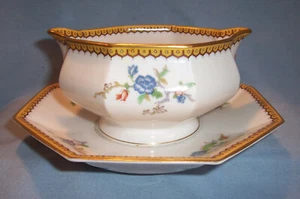 Haviland Limoges EDEN GRAVY Boat Sauce Porcelain Serving Bowl + Underplate Blois - Picture 1 of 6